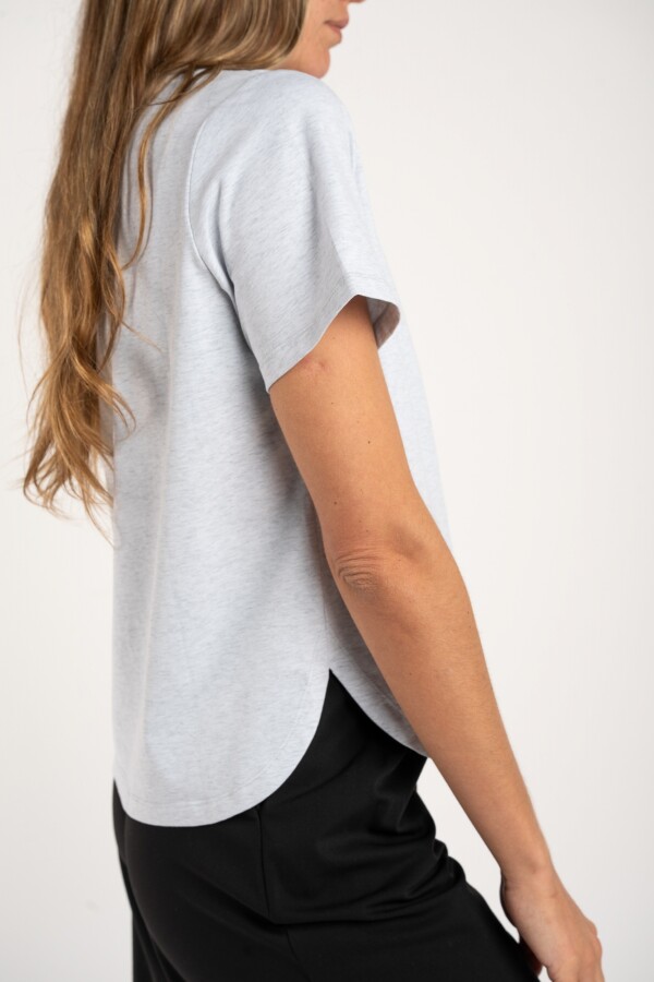 Remera Algodón Elastano Melange Gris Melange