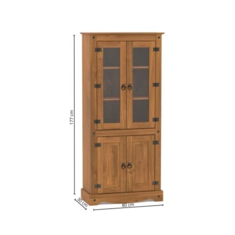 Promo Mesa Ratona + Biblioteca Cristalero + Rack de Tv Linea Naturale Roble