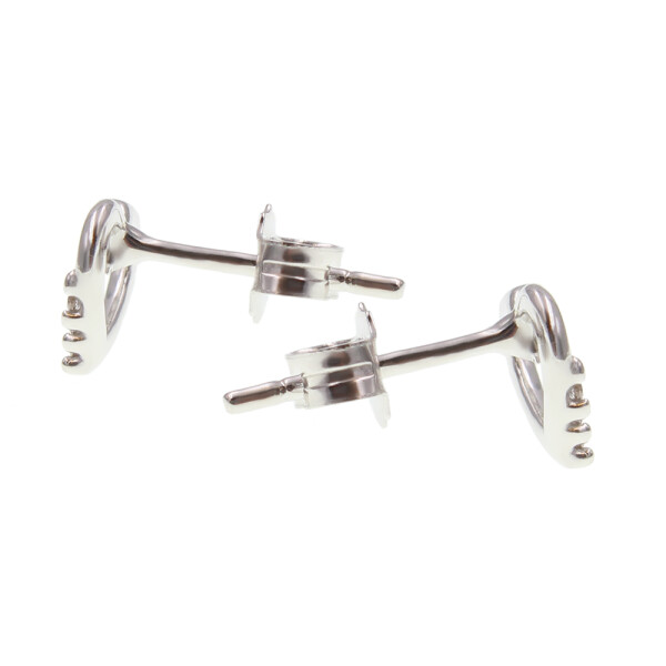 Caravanas Corazones en oro blanco 18k con circonias Caravanas Corazones en oro blanco 18k con circonias