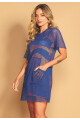 VESTIDO DE RED CON BOLSILLO AZUL