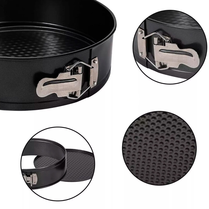 Tortera antiadherente fondo desmontable 26x7 cm NEGRO