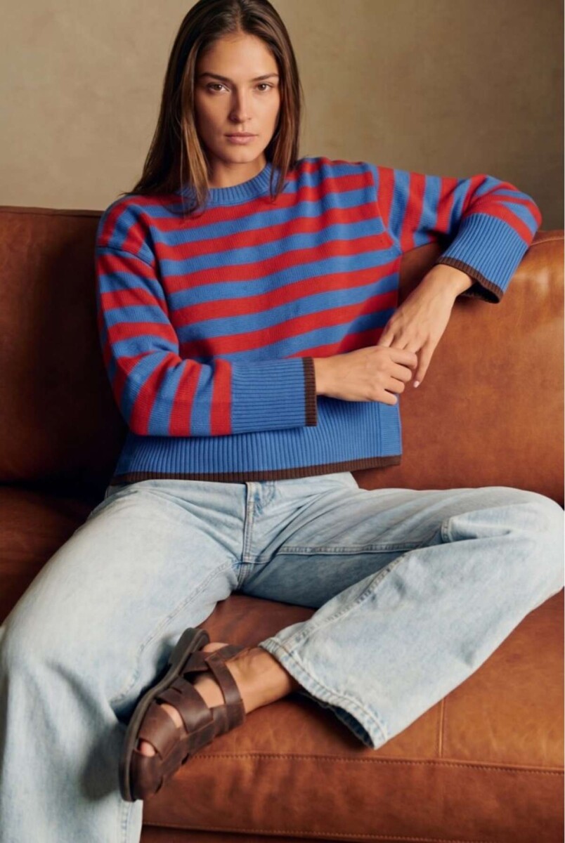 Sweater Rayado - Rojo 