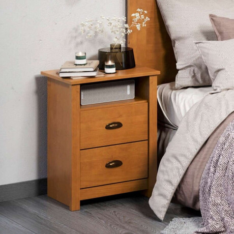 Mesa de Luz Madera maciza Linea Colonial Marron