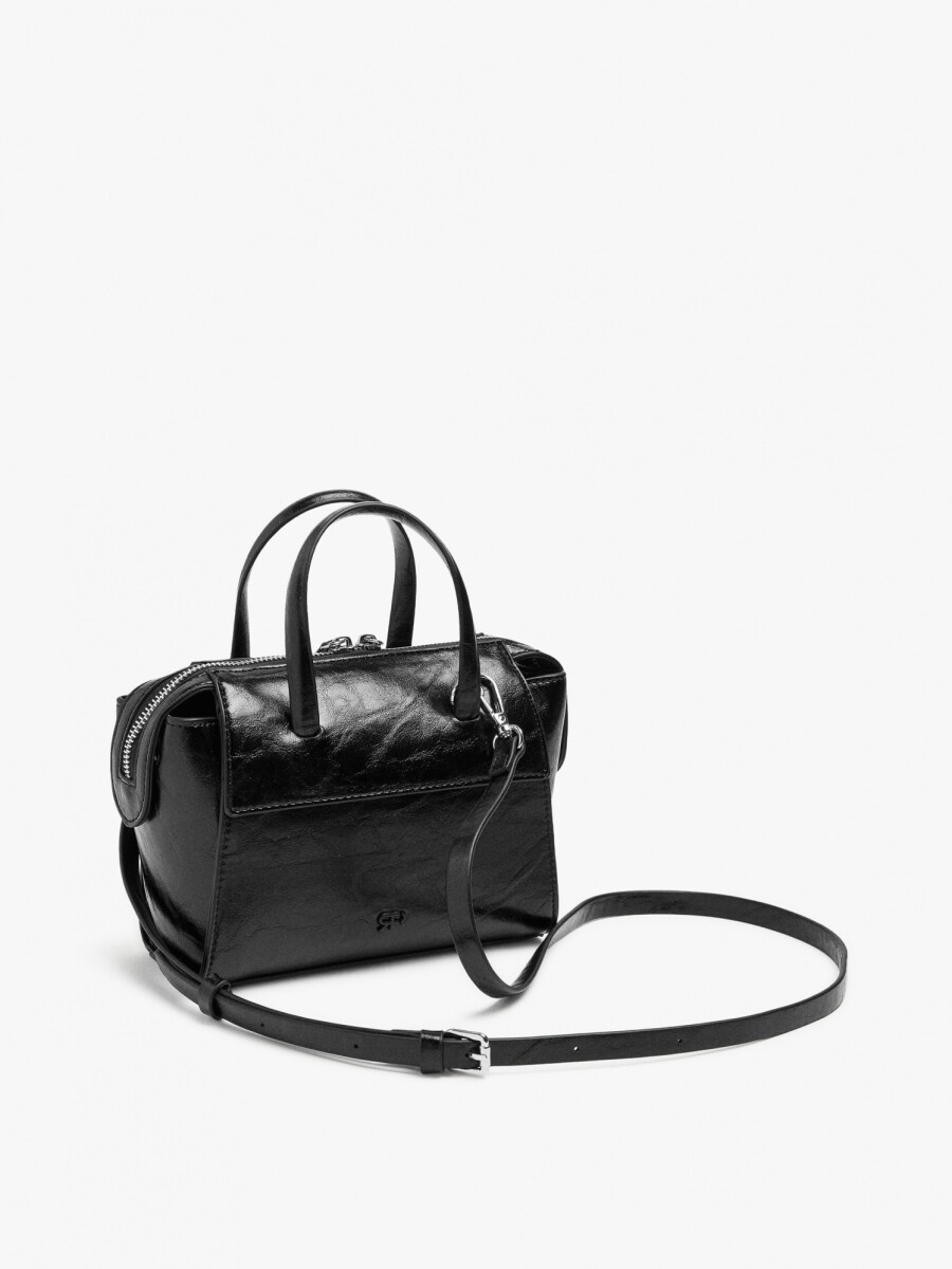 Bolso Tote Con Bandolera negro