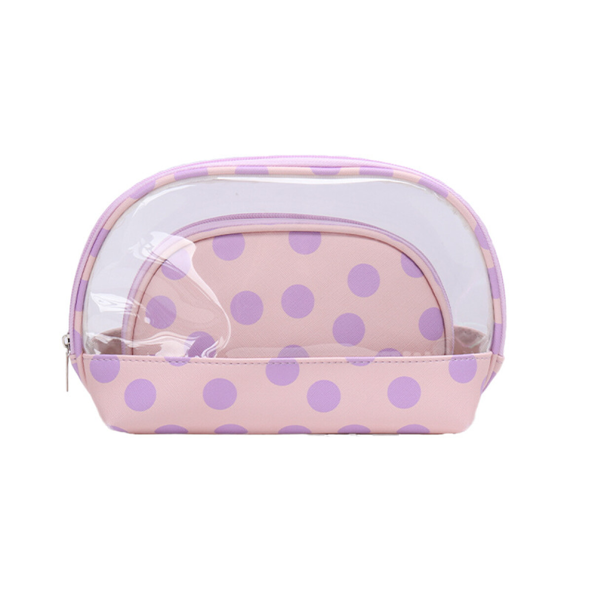 Necessaire 2 Estuches Transparente Y Estampado - Lunares 
