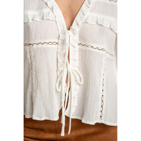 Blusa Encajes Algodón Nacar