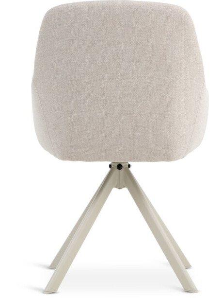 Silla de comedor ROSTRUP giratoria tela beige Silla de comedor ROSTRUP giratoria tela beige