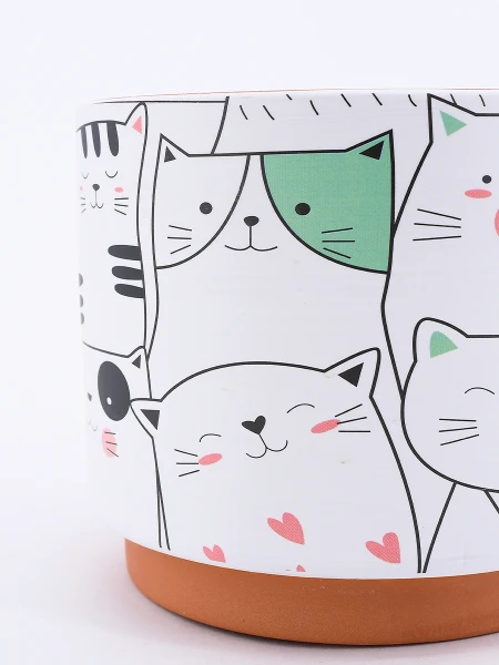 MACETA GATITOS ESTAMPADO 1