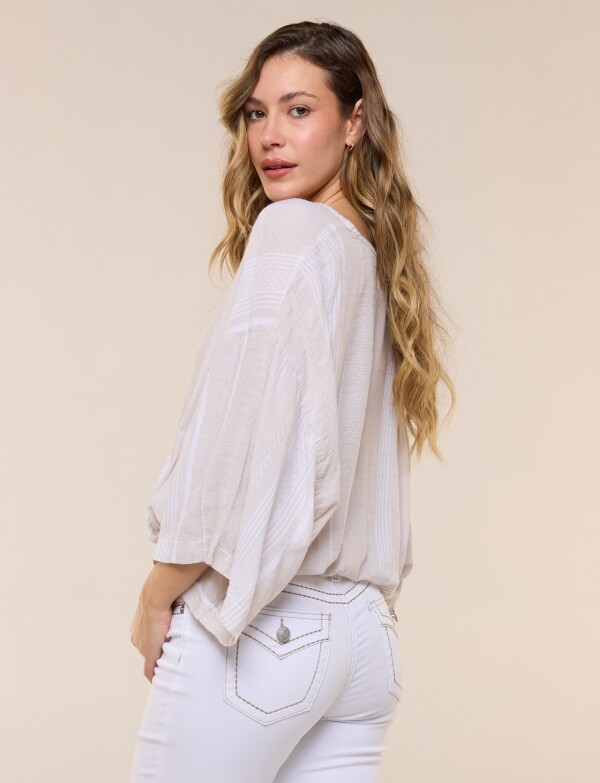 Blusa Algodon Con Textura BEIGE