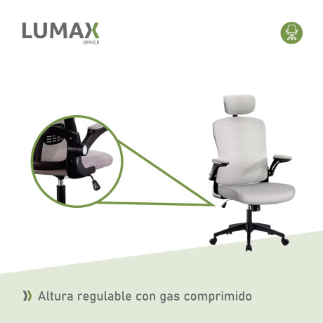 Silla Oficina Tyne Ergonomica Giratoria con Apoyacabezas Gris