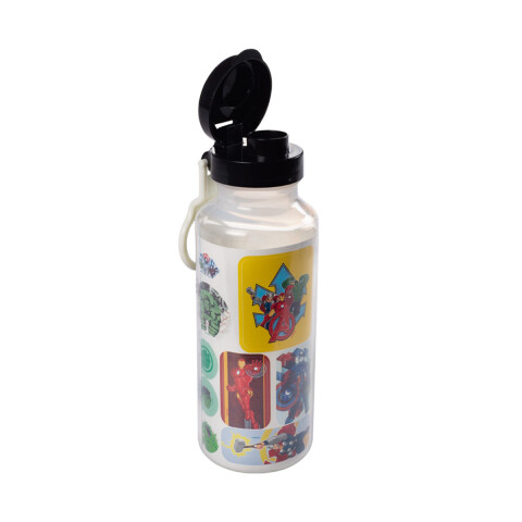 Botella Plástica Fun 600 ml con Adhesivos Avengers