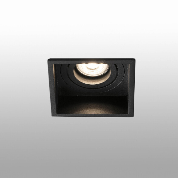 Downlight cuadrado negro orientable s/zoc 89mm FA2090