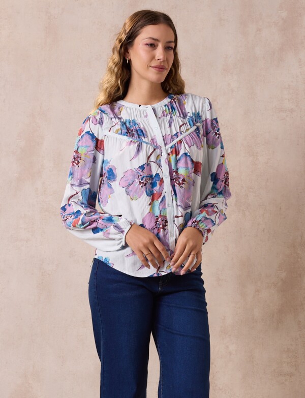 Blusa Botones BLANCO/MULTI