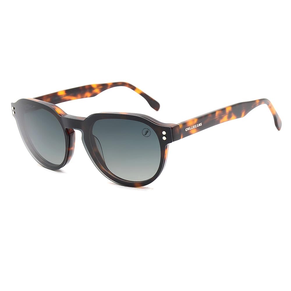 Lentes 2 En 1 Chilli Beans Redondo Gradiente Verde/Tortuga