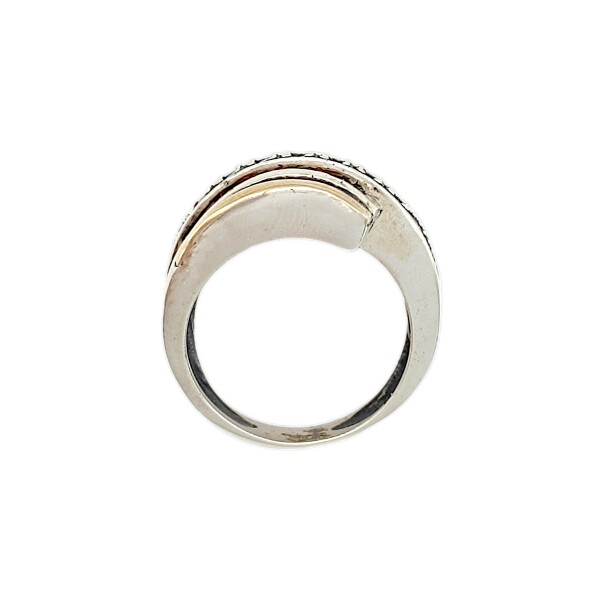 Anillo Elegante-Plata y Oro-Piedra Rubi y Zirconia-AN5679 conpiedra