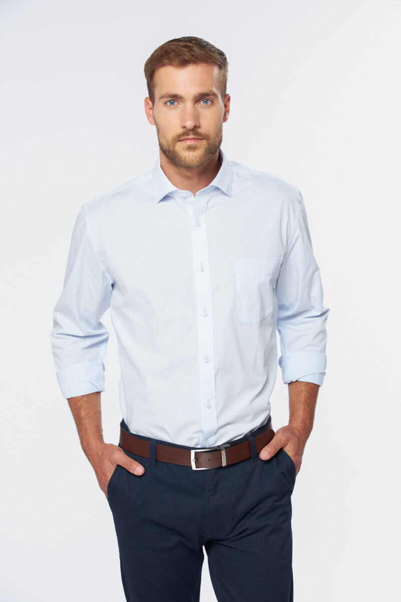CAMISA LISA DE VESTIR - Celeste Claro 