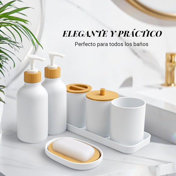 Set De Baño Accesorios Juego De 7 Piezas Dispenser Jabonera IMBACK Color Blanco Set De Baño Accesorios Juego De 7 Piezas Dispenser Jabonera IMBACK Color Blanco