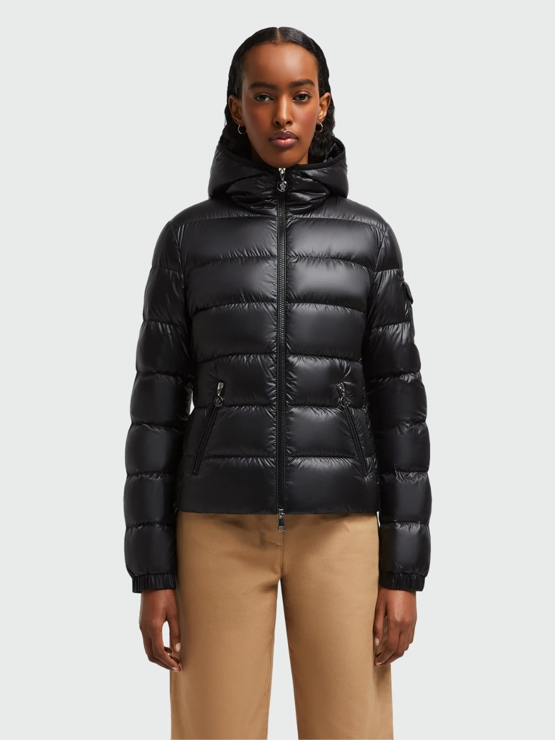 Moncler - Plumífero Corto con Capucha GLES Negro