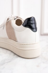 Zapatilla Combinada Cuero Nácar