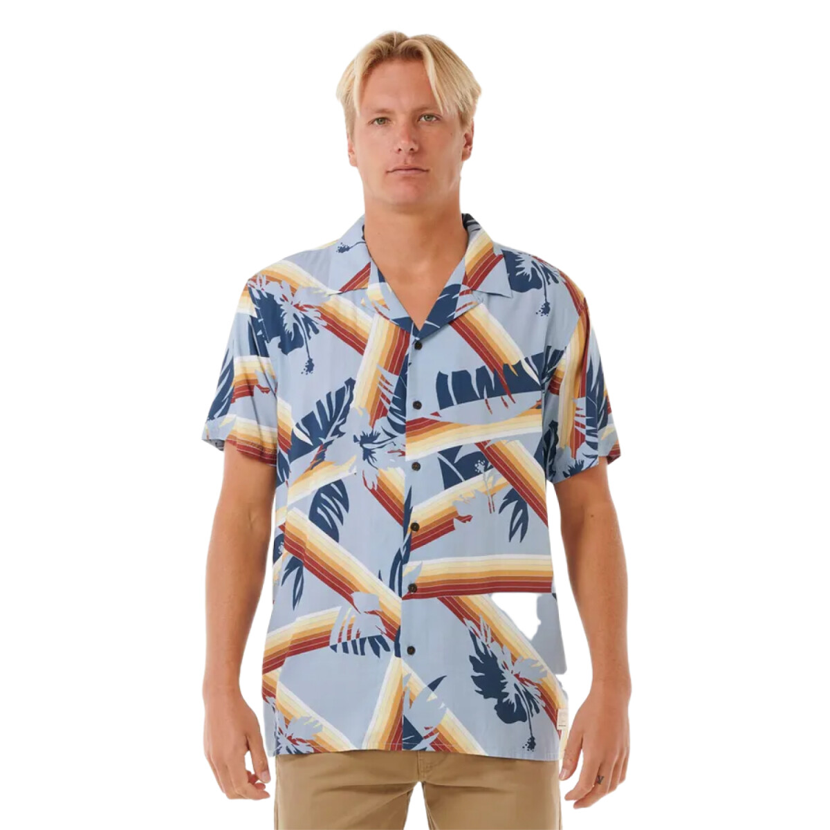 Camisa Rip Curl Surf Revival Hoffman S/S Shirt - Celeste 