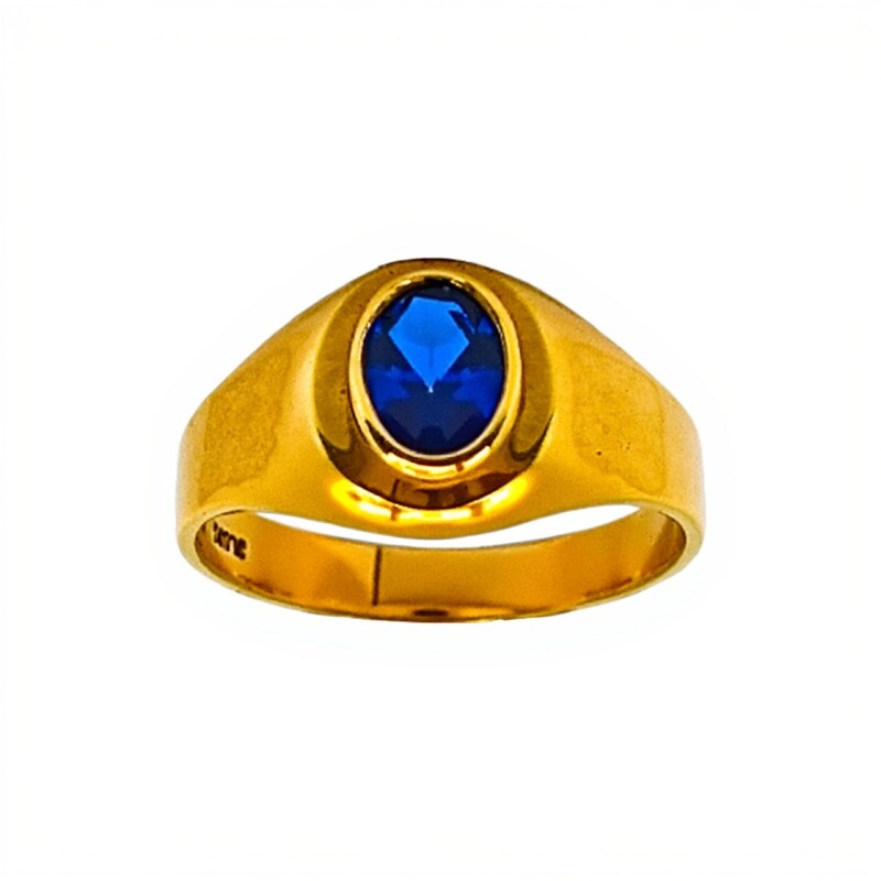 Anillo Solitario-Oro Bajo-Piedra Zafiro-AN8112 conpiedra