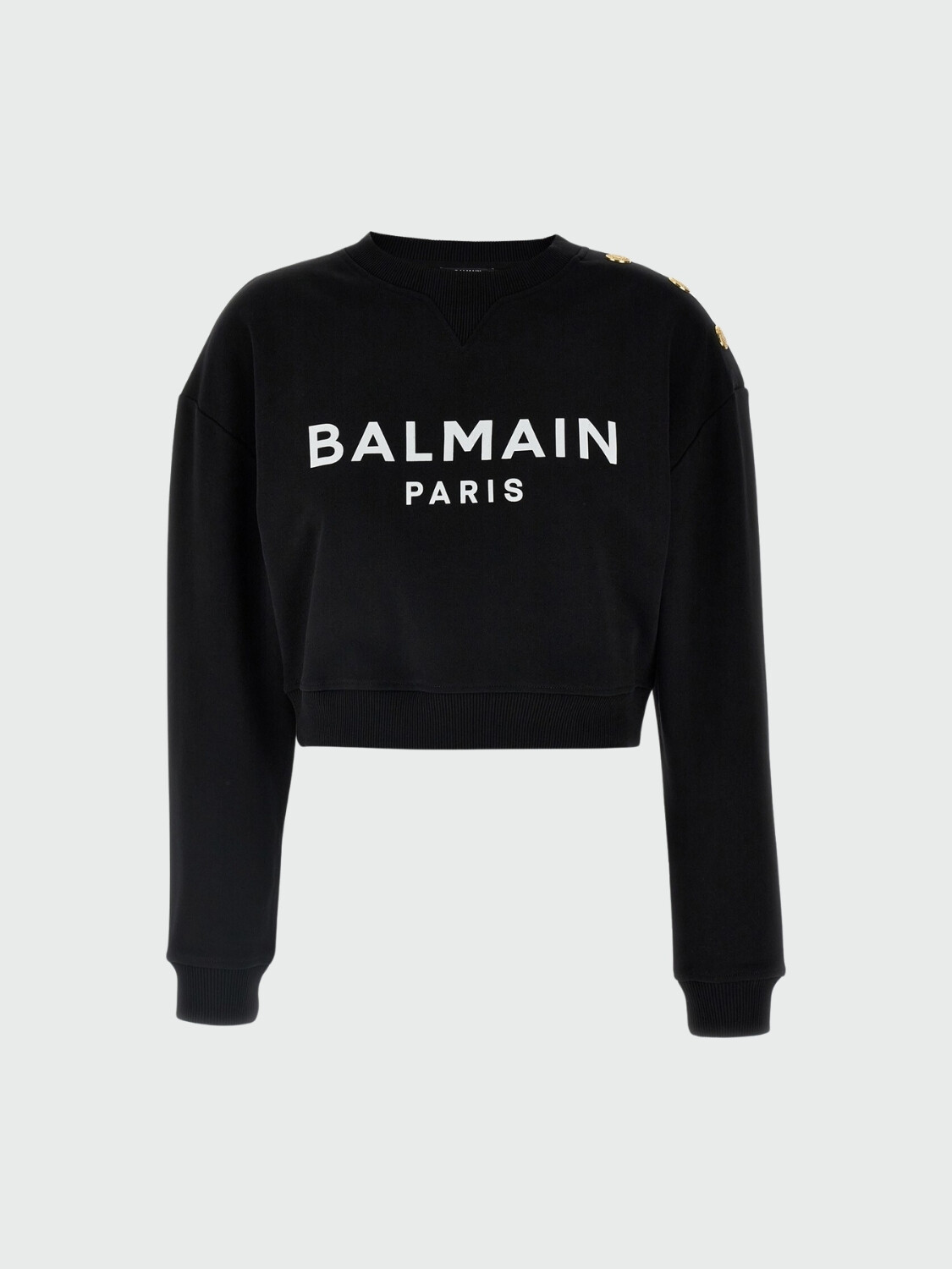 Balmain - Buzo de algodón con logo Balmain Paris Negro