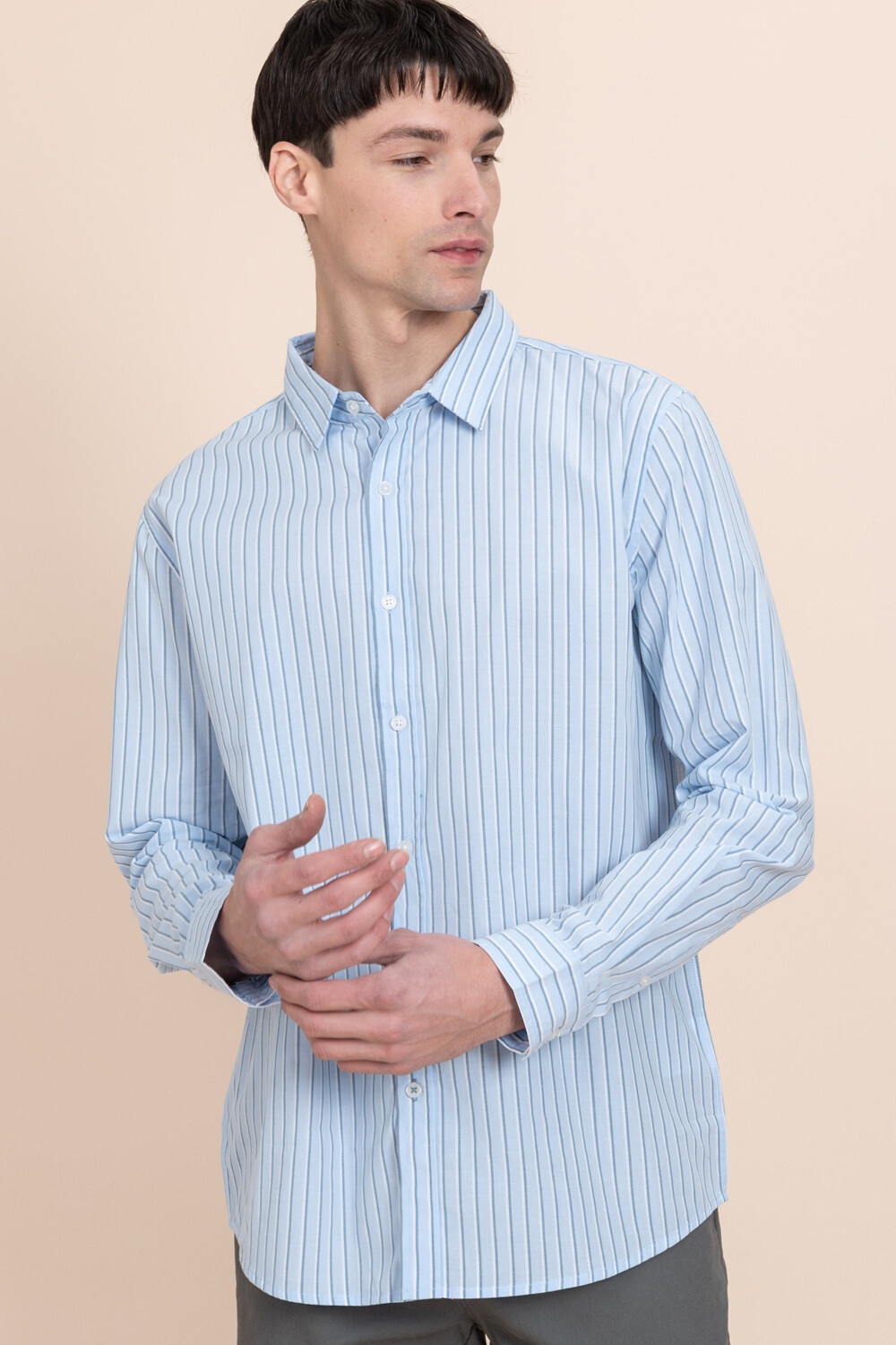 Camisa Manga Larga Celeste BAS Basic Simple