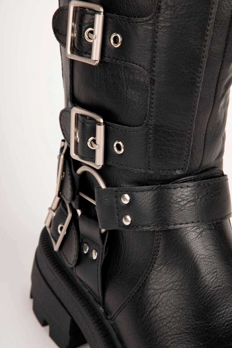 BOTA MUJER DANIEL CASSIN BIKERS Negro
