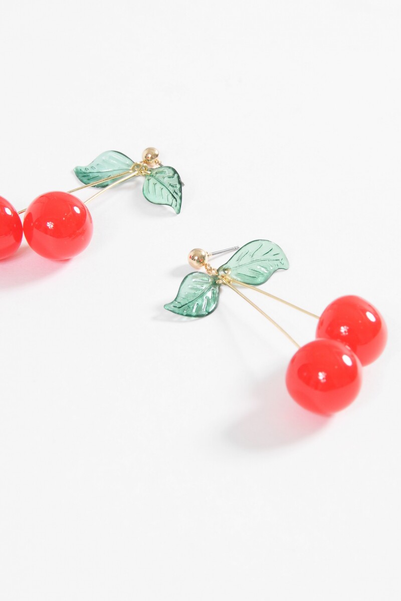 Caravanas doble cherry rojo