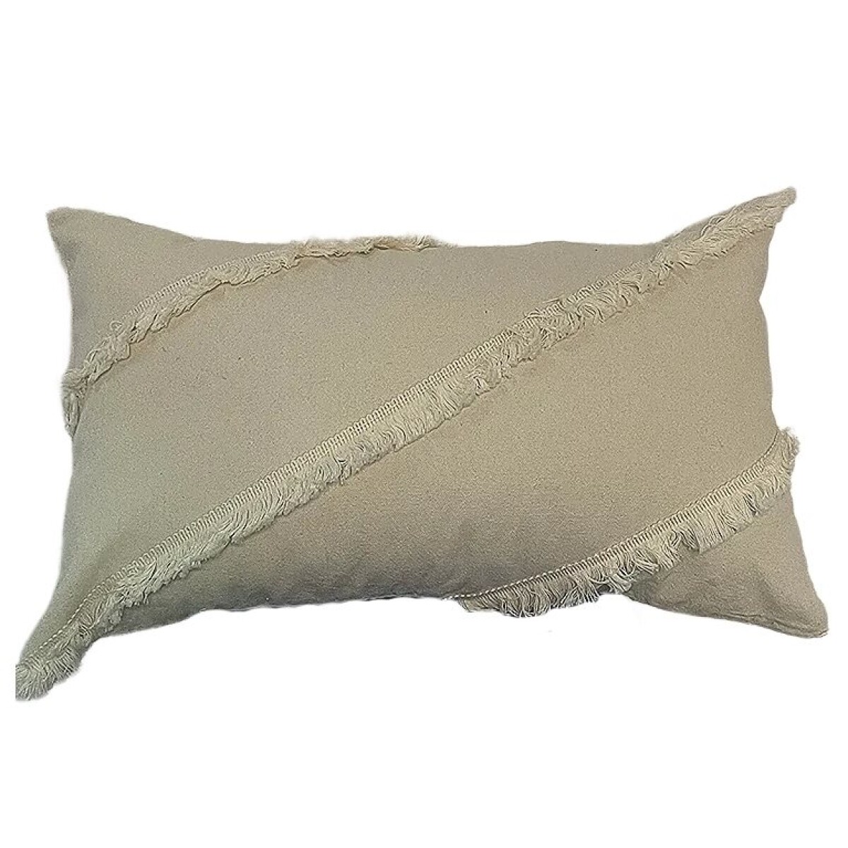 ALMOHADON 30x50CM FLECOS DIAGONAL BLANCO/BEIGE 