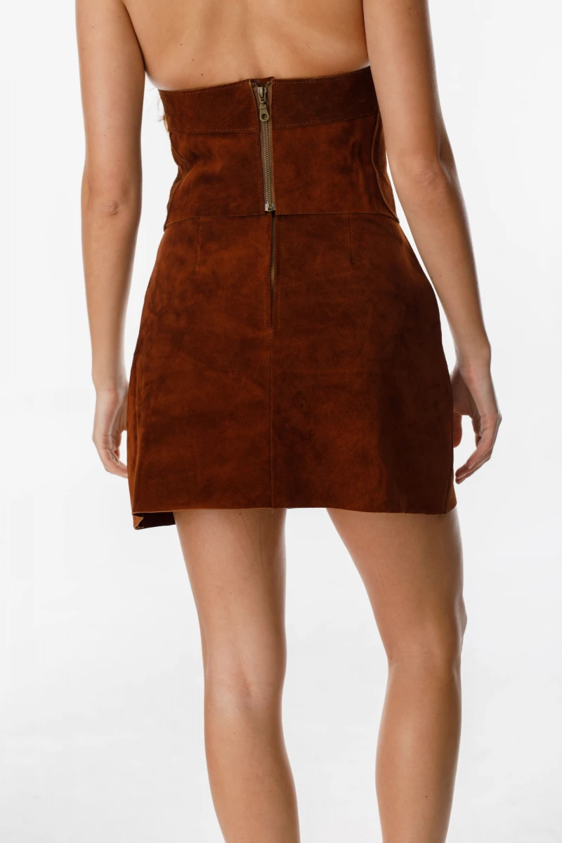 Falda Leather Marina marron l