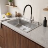 Pileta de cocina Lumax Acero Simple Canilla flexible 55x40 cm Negro