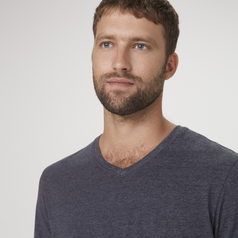 CAMISETA MM MASC PRETO MESCLA