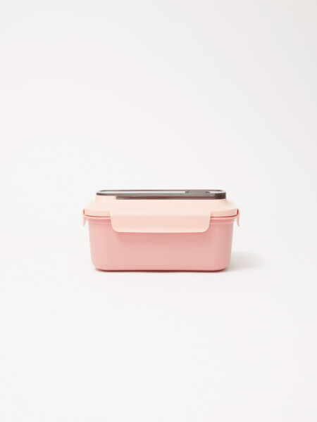 Tupper con bandeja divisiones Rosa