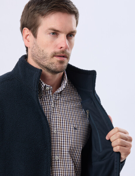 CAMPERA POLAR TEXTURADO GRUESO Azul