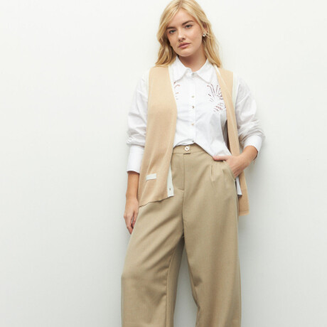 PANTALON GAITE Beige Melange