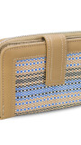 BILLETERA AGNES RAYADO GRUESO AZUL Y TOSTADO