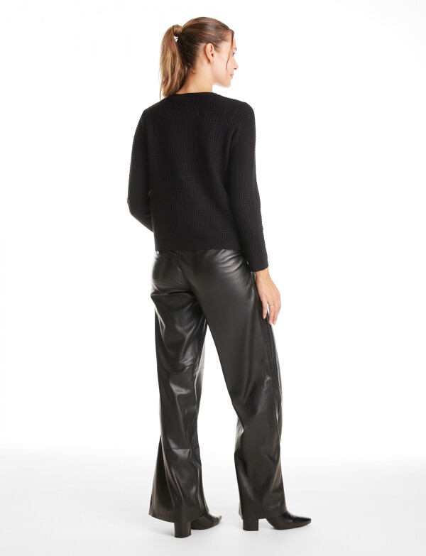 Cardigan Flecos NEGRO