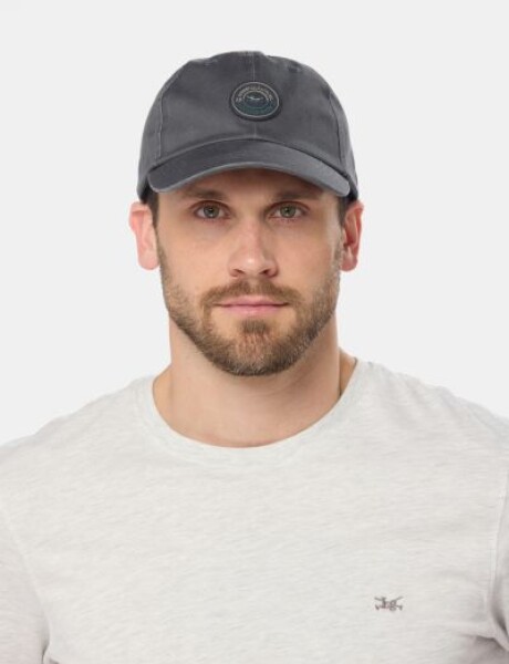 GORRO VISER DE LONA CON PARCHE DE GOMA Gris