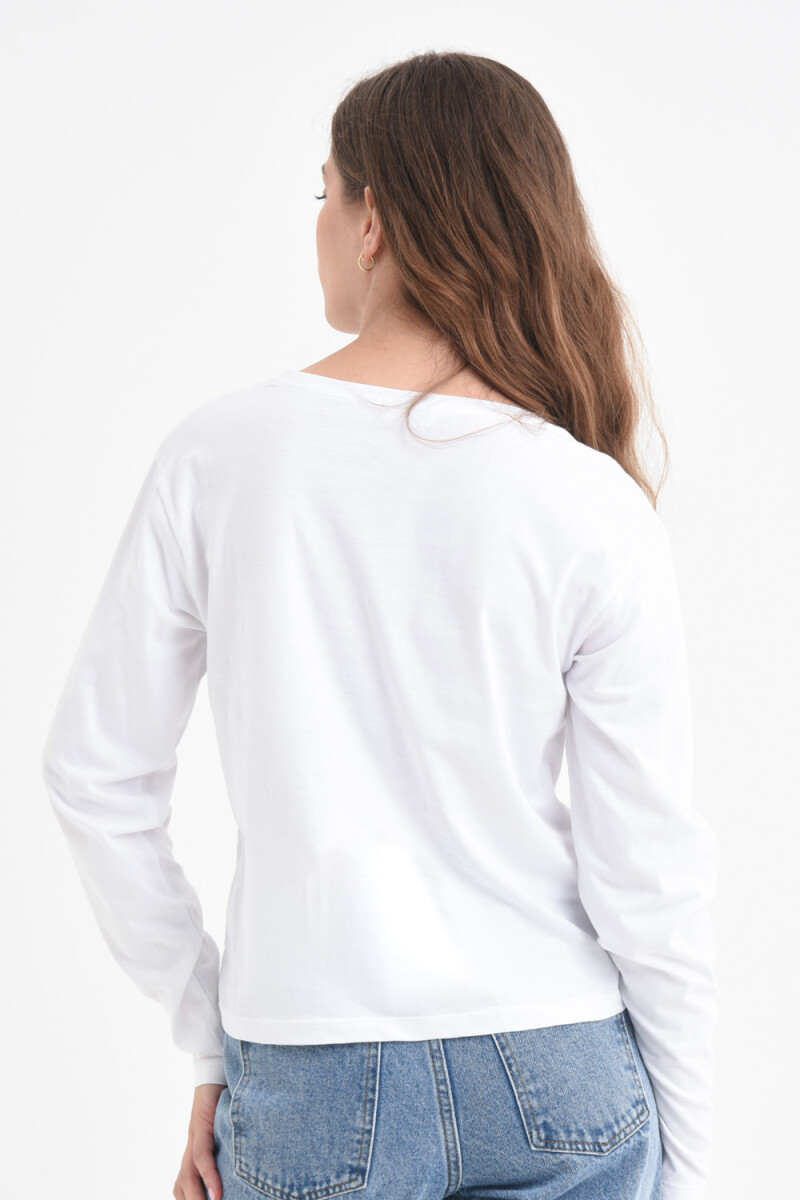 Camiseta manga larga basica algodón orgánico Blanco