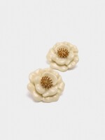 Pendientes Maxi Flor De Resina beige