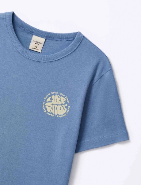 CAMISETA INFANTIL CON ESTAMPA AZUL