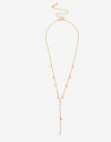 Collares Cortos Perlas Collar Metal Con Perla - Dorado