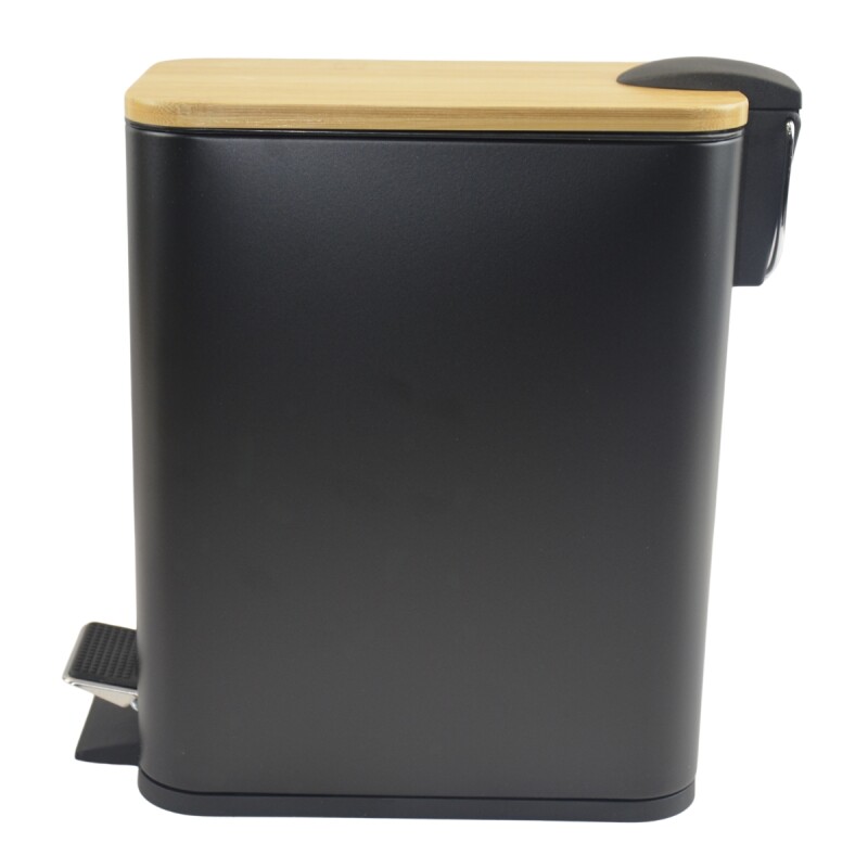 Papelera Tapa de bambú 5lt NEGRO