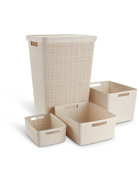 Cesta JUTE 20L plástico blanco crudo Cesta JUTE 20L plástico blanco crudo