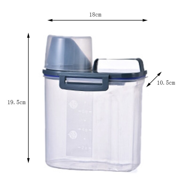 Contenedor plástico para Cocina Despensa 1kg azul