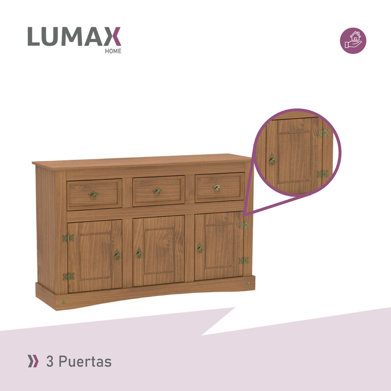 Aparador Lumax 3 Puertas 3 cajones Madera maciza Aparador Lumax 3 Puertas 3 cajones Madera maciza