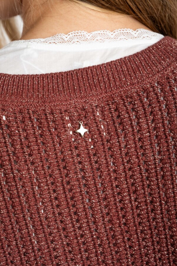 Chaleco Lurex Bordeaux