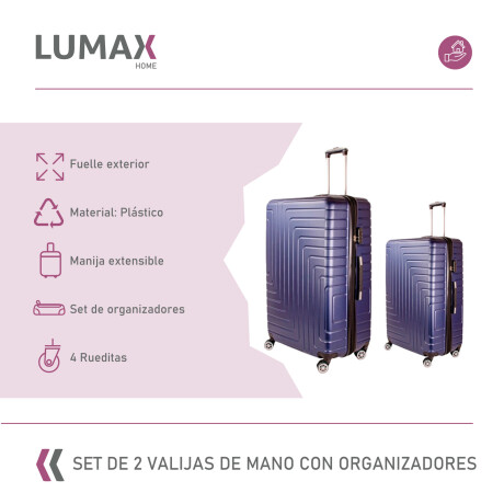 Set de 2 Valijas de mano rigidas con set organizador Azul