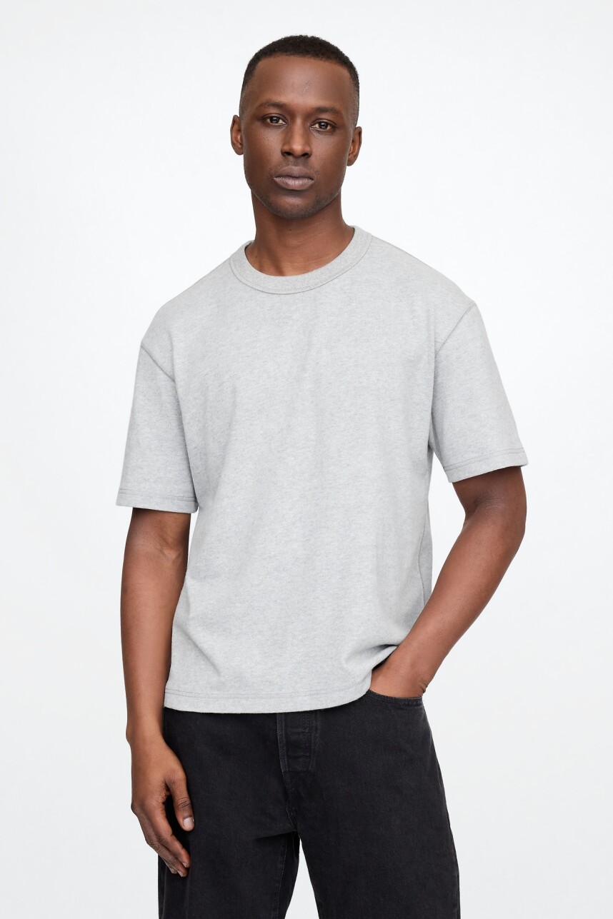 Remera Cropped Hombre B10 Grey Heather